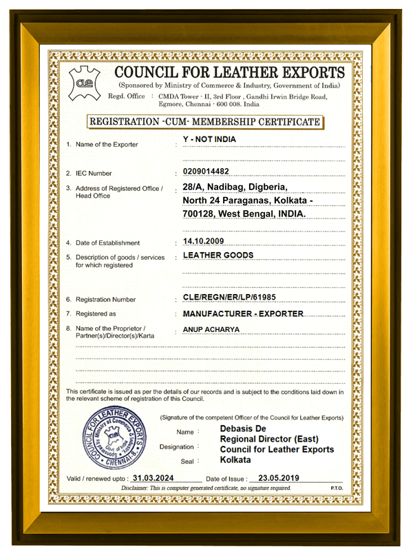 CLE certificate